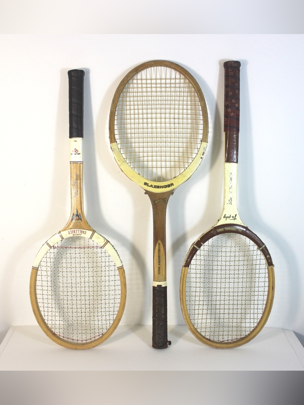 Curated Set of Vintage Sport Tennis Rackets for Designer Decorating Wood Racquet